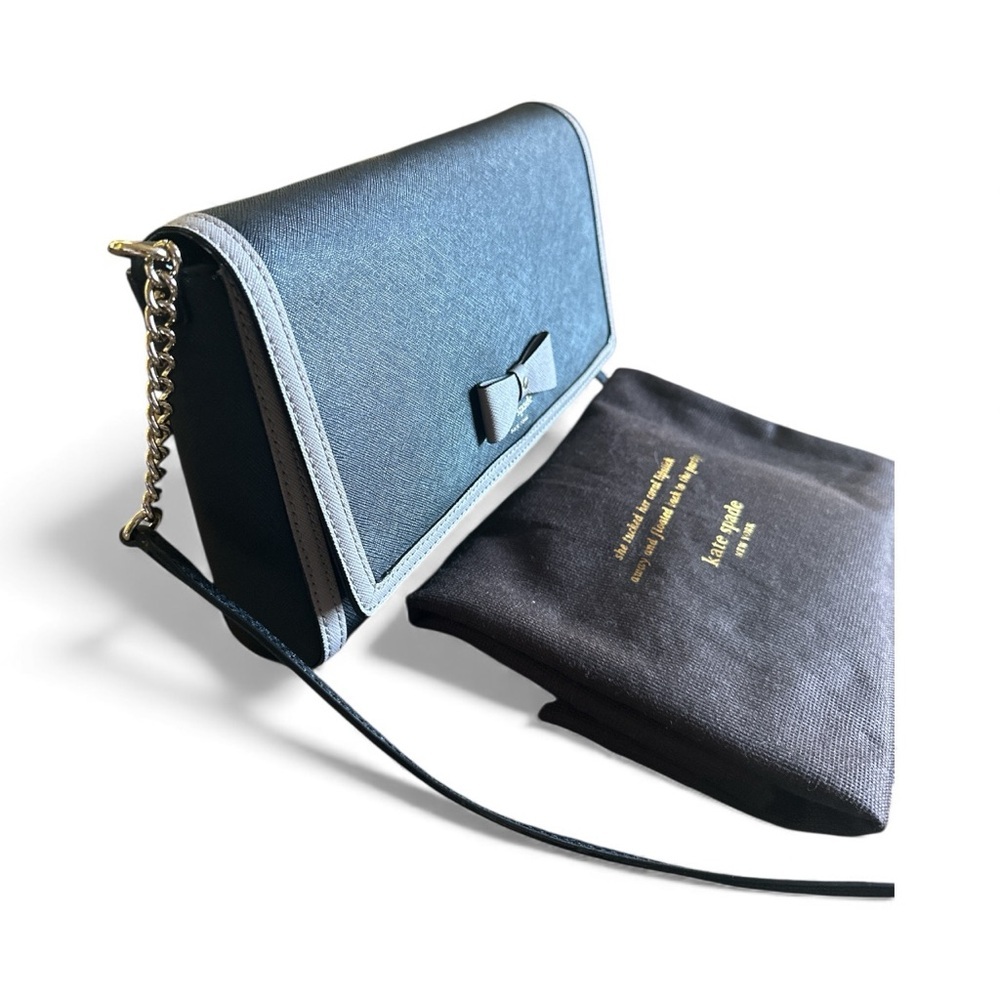 Kate Spade Bow Crossbody Navy Blue Saffiano Leather NWOT Dust Bag - Picture 11 of 13